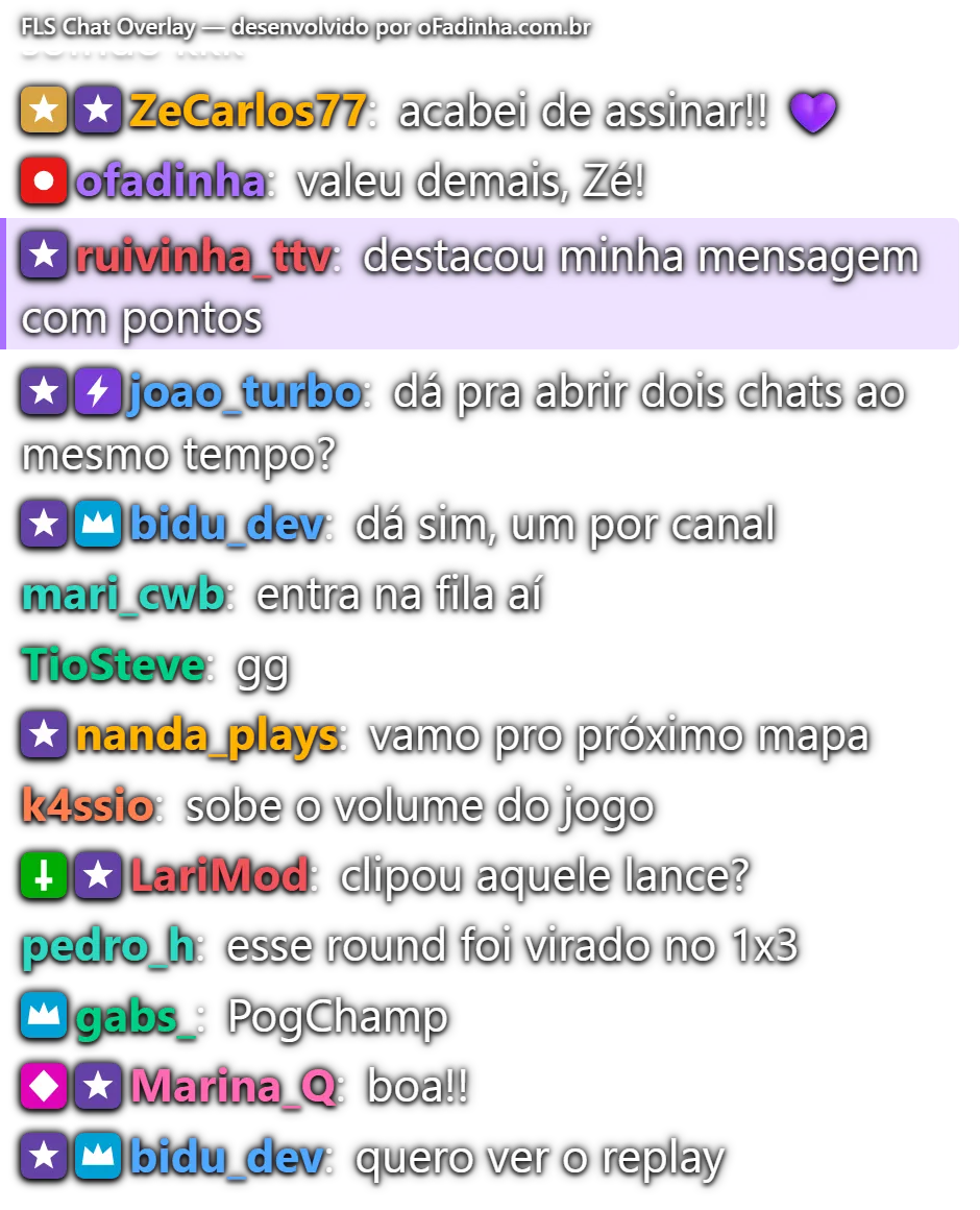 O overlay sozinho com fonte 22 e opacidade cheia.